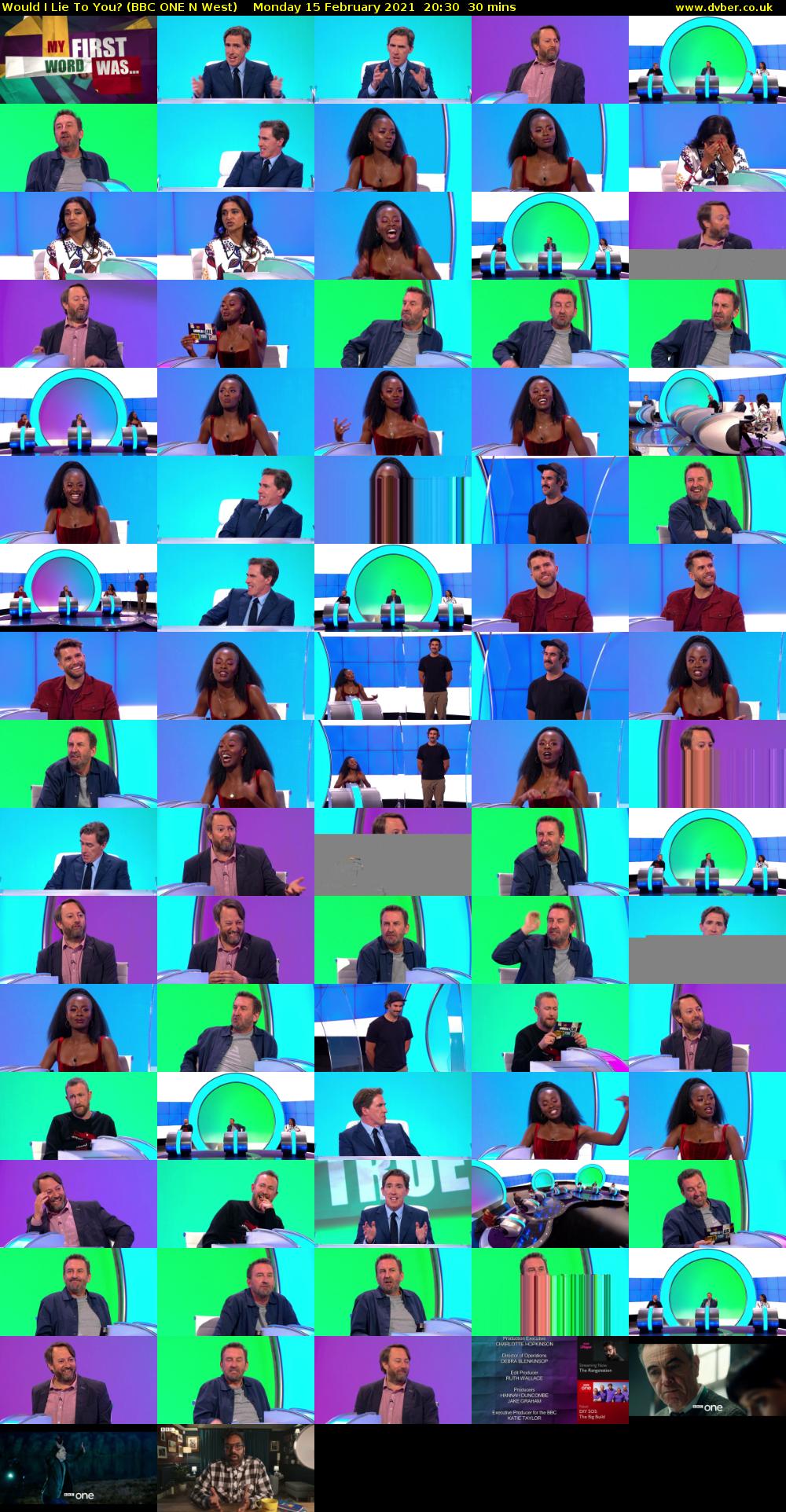 Would I Lie To You? (BBC ONE N West) Monday 15 February 2021 20:30 - 21:00