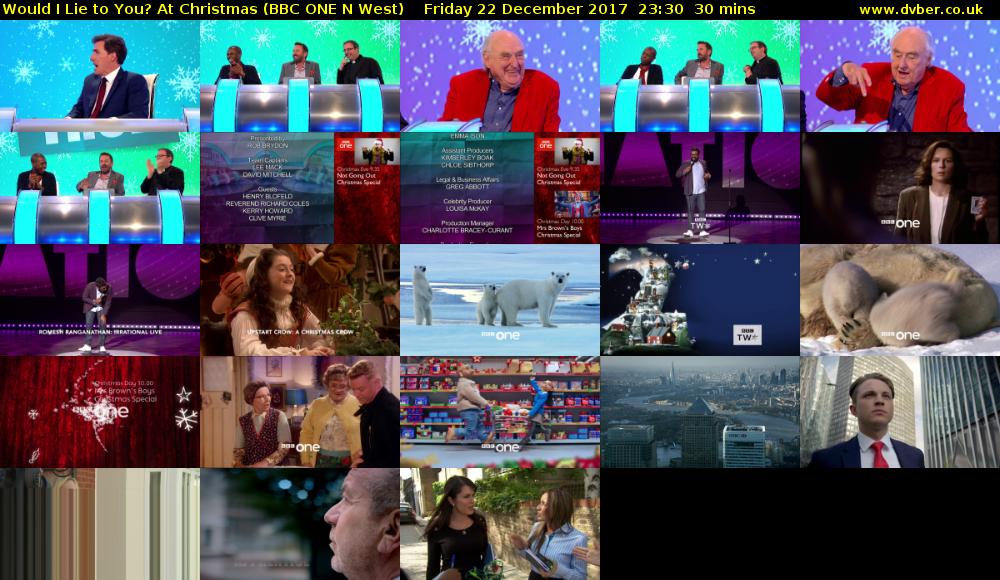 Would I Lie to You? At Christmas (BBC ONE N West) Friday 22 December 2017 23:30 - 00:00