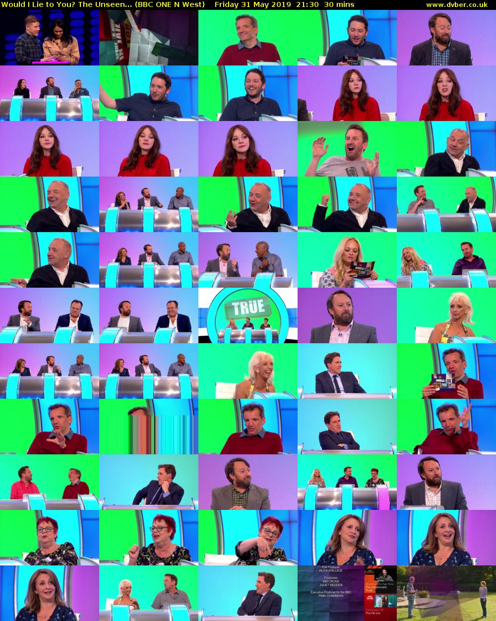 Would I Lie to You? The Unseen... (BBC ONE N West) Friday 31 May 2019 21:30 - 22:00