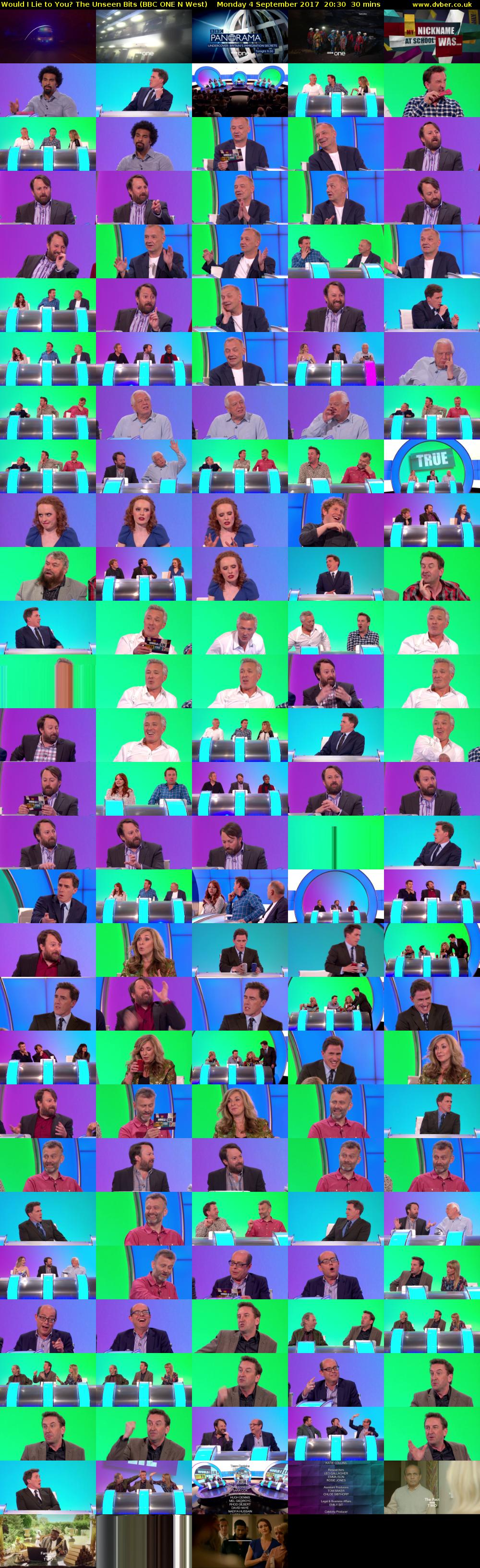 Would I Lie to You? The Unseen Bits (BBC ONE N West) Monday 4 September 2017 20:30 - 21:00