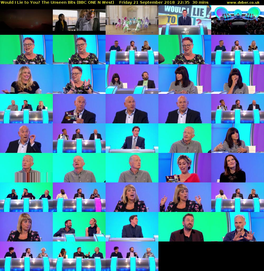 Would I Lie to You? The Unseen Bits (BBC ONE N West) Friday 21 September 2018 22:35 - 23:05