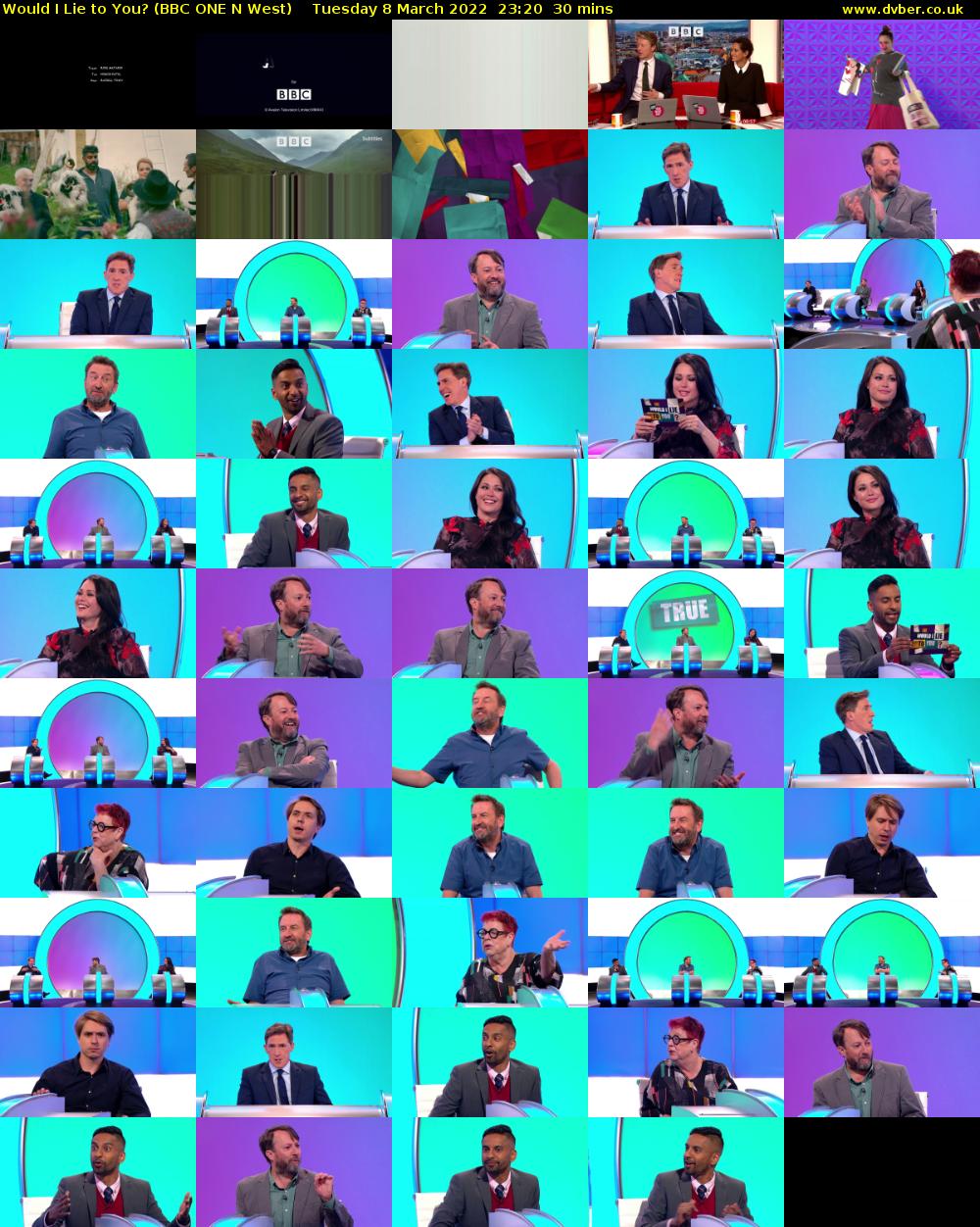 Would I Lie to You? (BBC ONE N West) Tuesday 8 March 2022 23:20 - 23:50