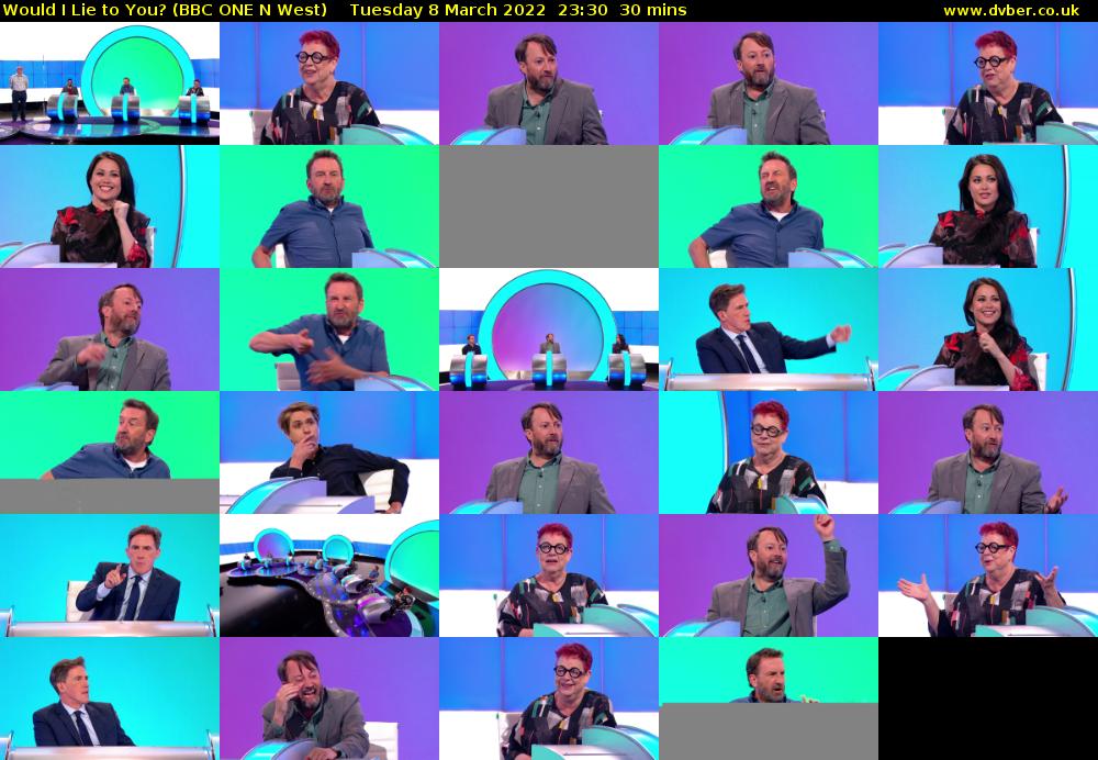 Would I Lie to You? (BBC ONE N West) Tuesday 8 March 2022 23:30 - 00:00