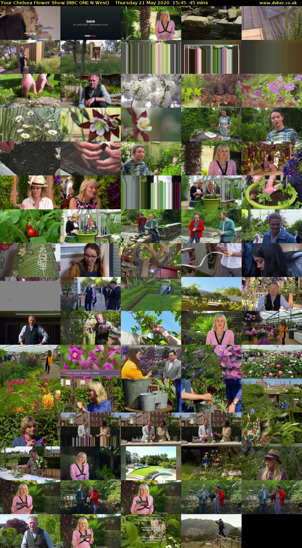 Your Chelsea Flower Show (BBC ONE N West) Thursday 21 May 2020 15:45 - 16:30