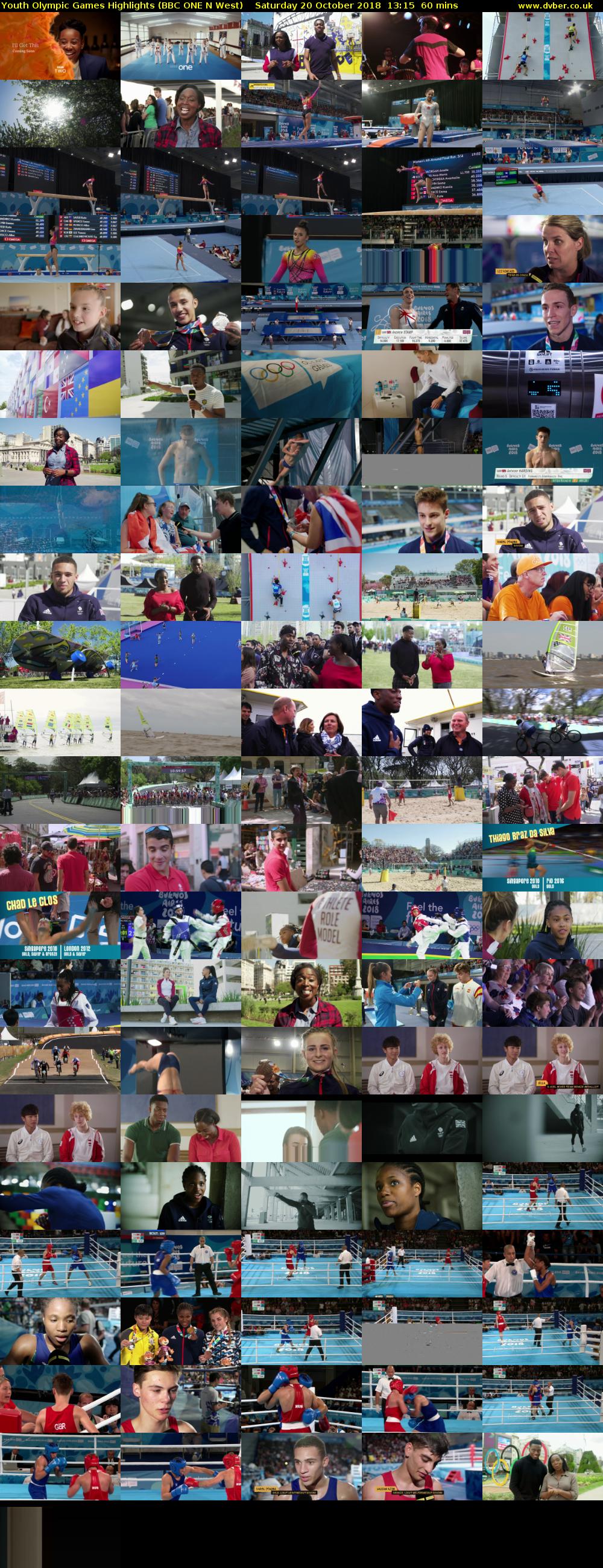 Youth Olympic Games Highlights (BBC ONE N West) Saturday 20 October 2018 13:15 - 14:15