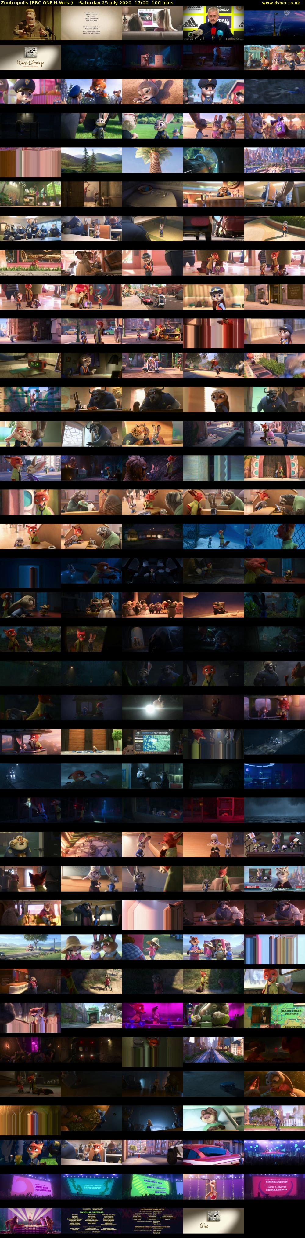 Zootropolis (BBC ONE N West) Saturday 25 July 2020 17:00 - 18:40