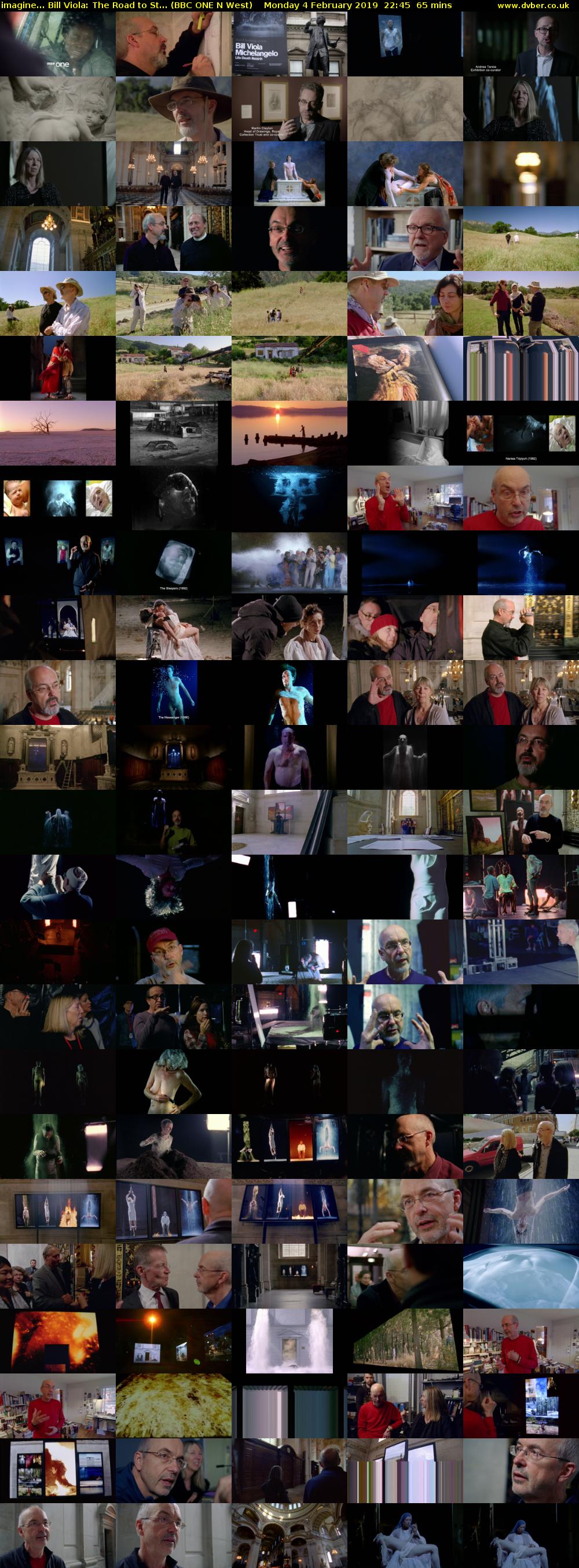 imagine... Bill Viola: The Road to St... (BBC ONE N West) Monday 4 February 2019 22:45 - 23:50
