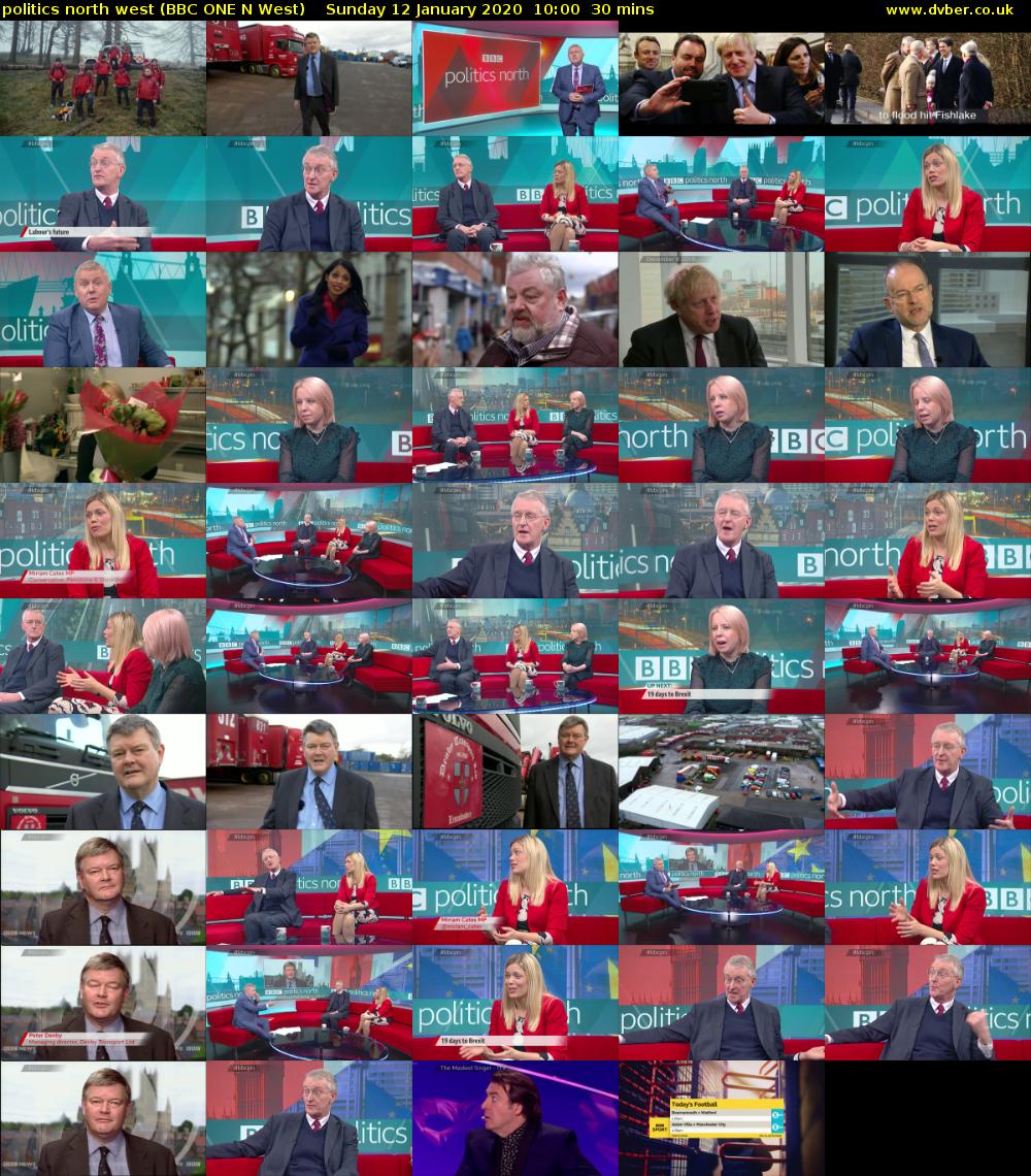 politics north west (BBC ONE N West) Sunday 12 January 2020 10:00 - 10:30
