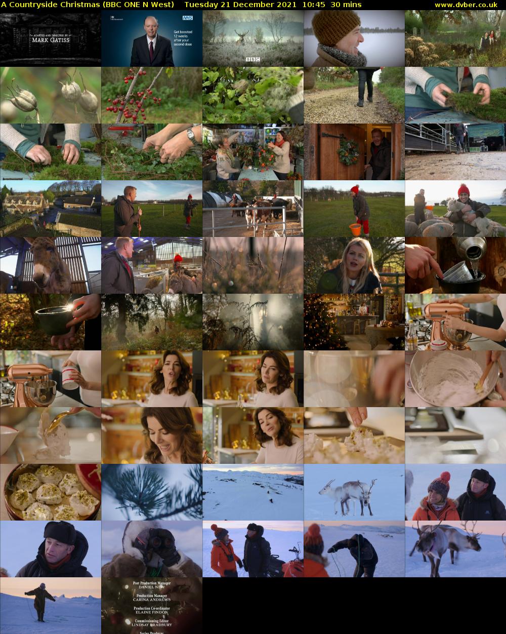 A Countryside Christmas (BBC ONE N West) Tuesday 21 December 2021 10:45 - 11:15