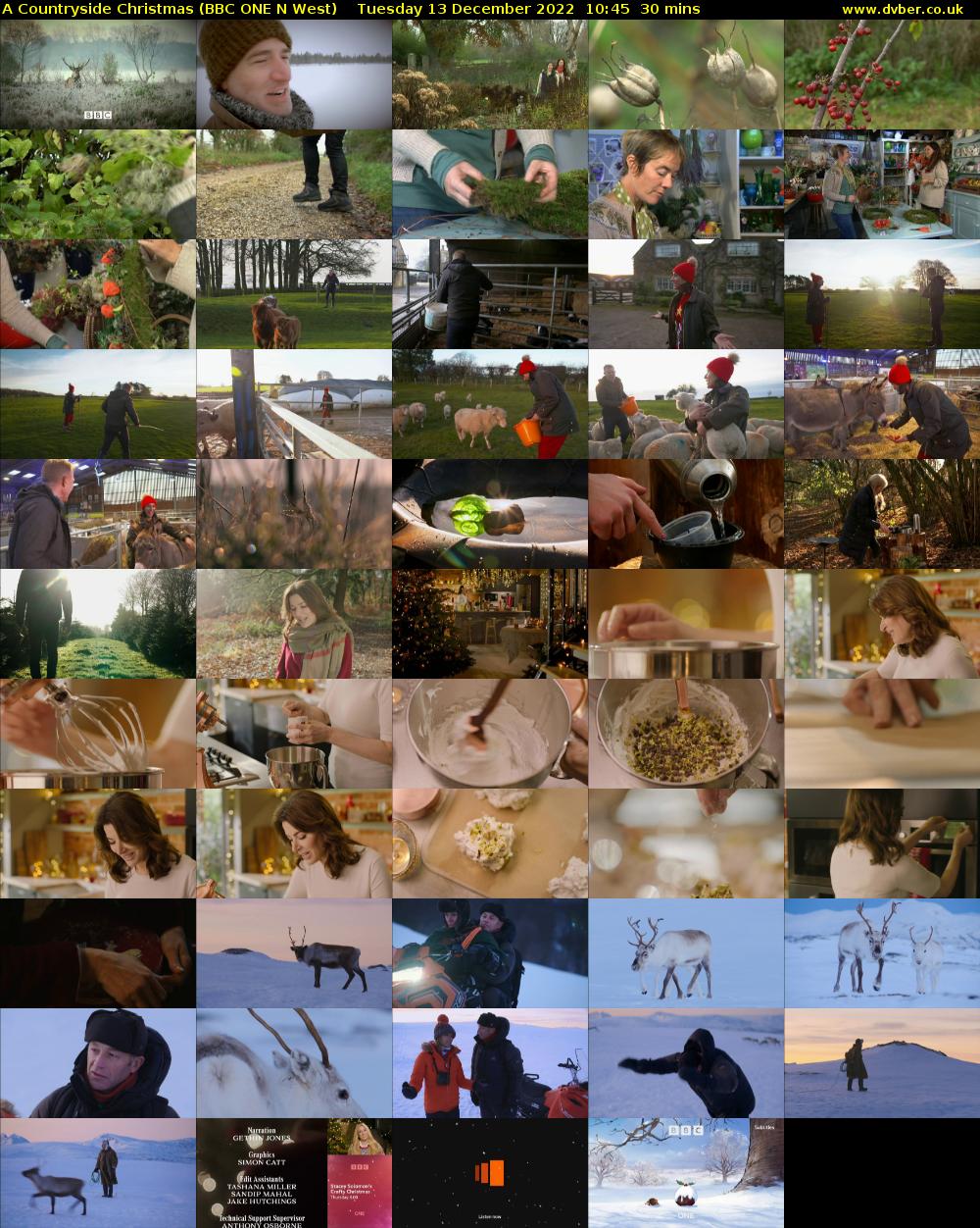A Countryside Christmas (BBC ONE N West) Tuesday 13 December 2022 10:45 - 11:15