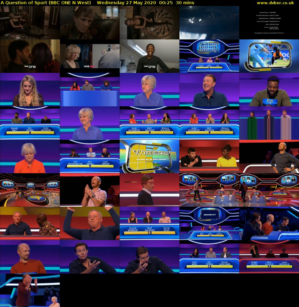 A Question of Sport (BBC ONE N West) Wednesday 27 May 2020 00:25 - 00:55