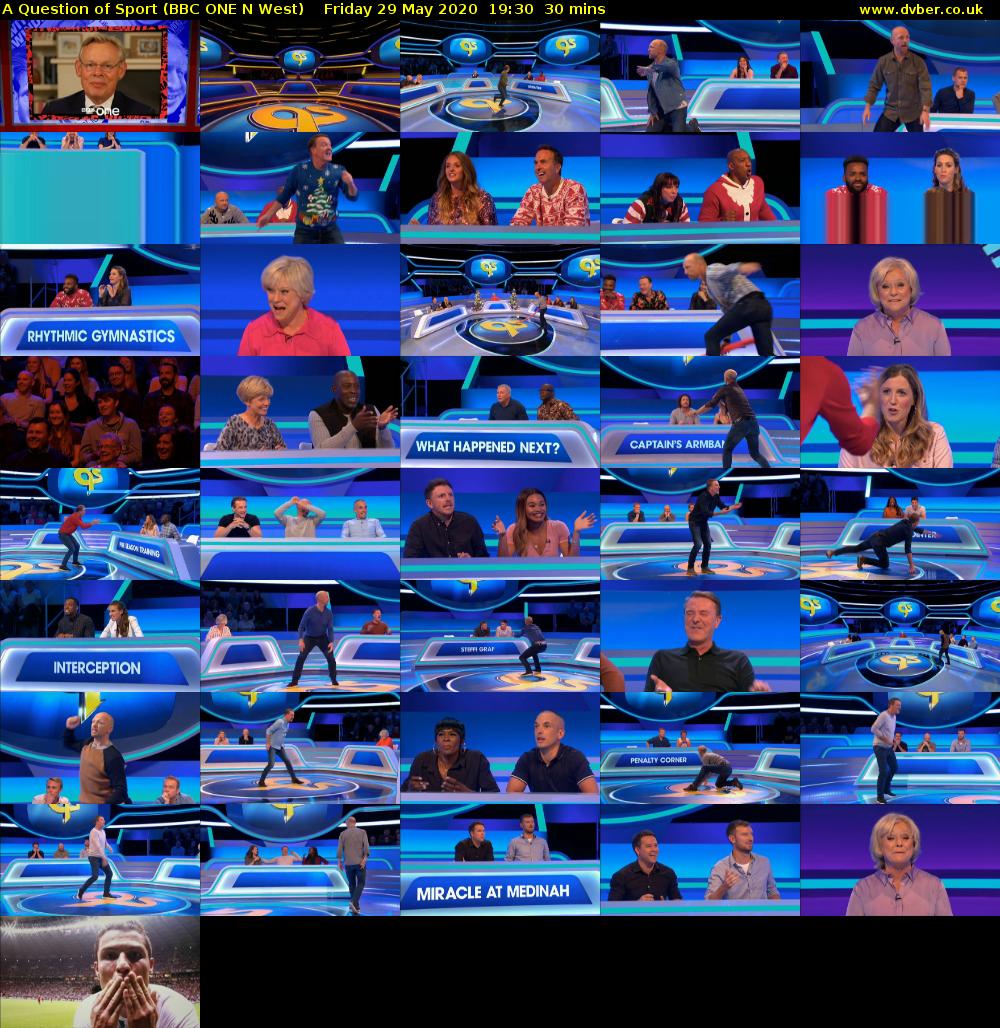 A Question of Sport (BBC ONE N West) Friday 29 May 2020 19:30 - 20:00