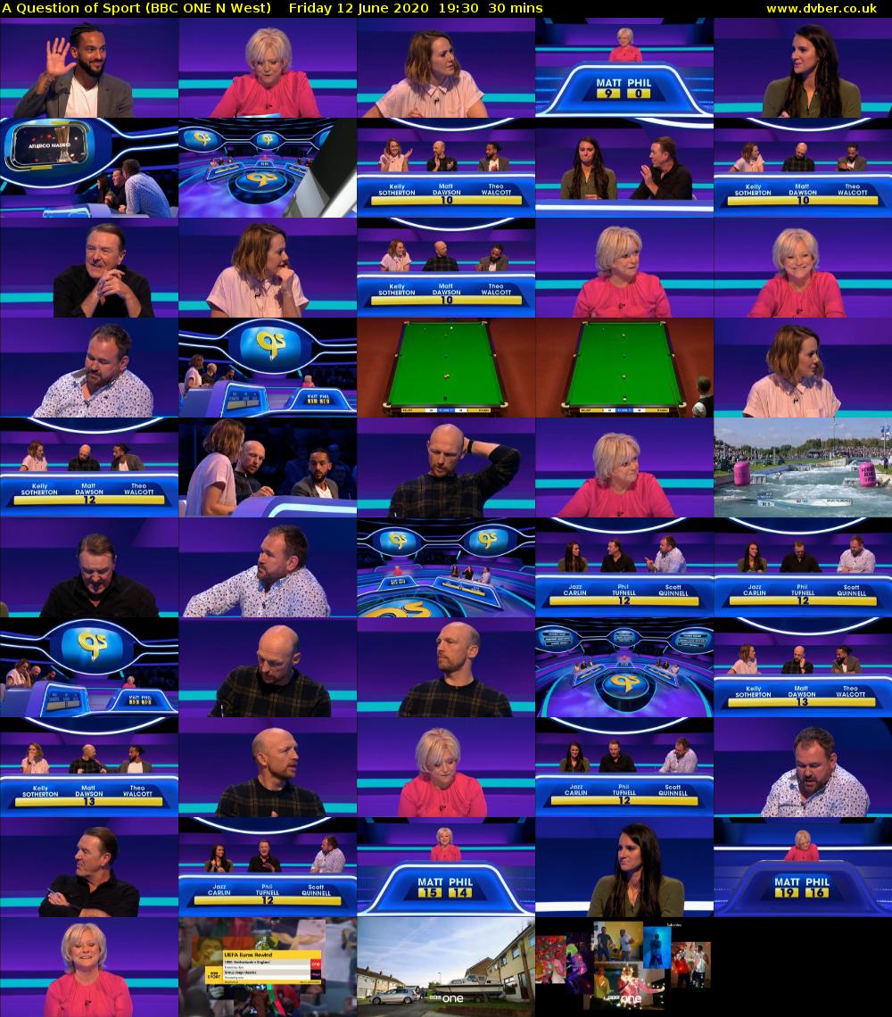 A Question of Sport (BBC ONE N West) Friday 12 June 2020 19:30 - 20:00