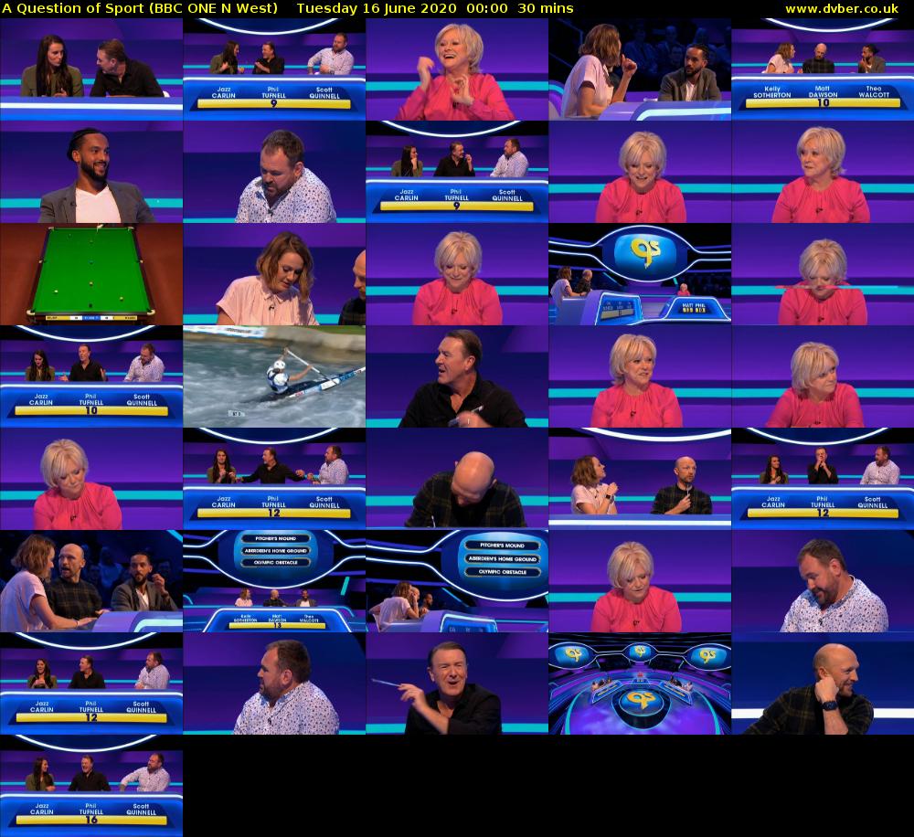 A Question of Sport (BBC ONE N West) Tuesday 16 June 2020 00:00 - 00:30