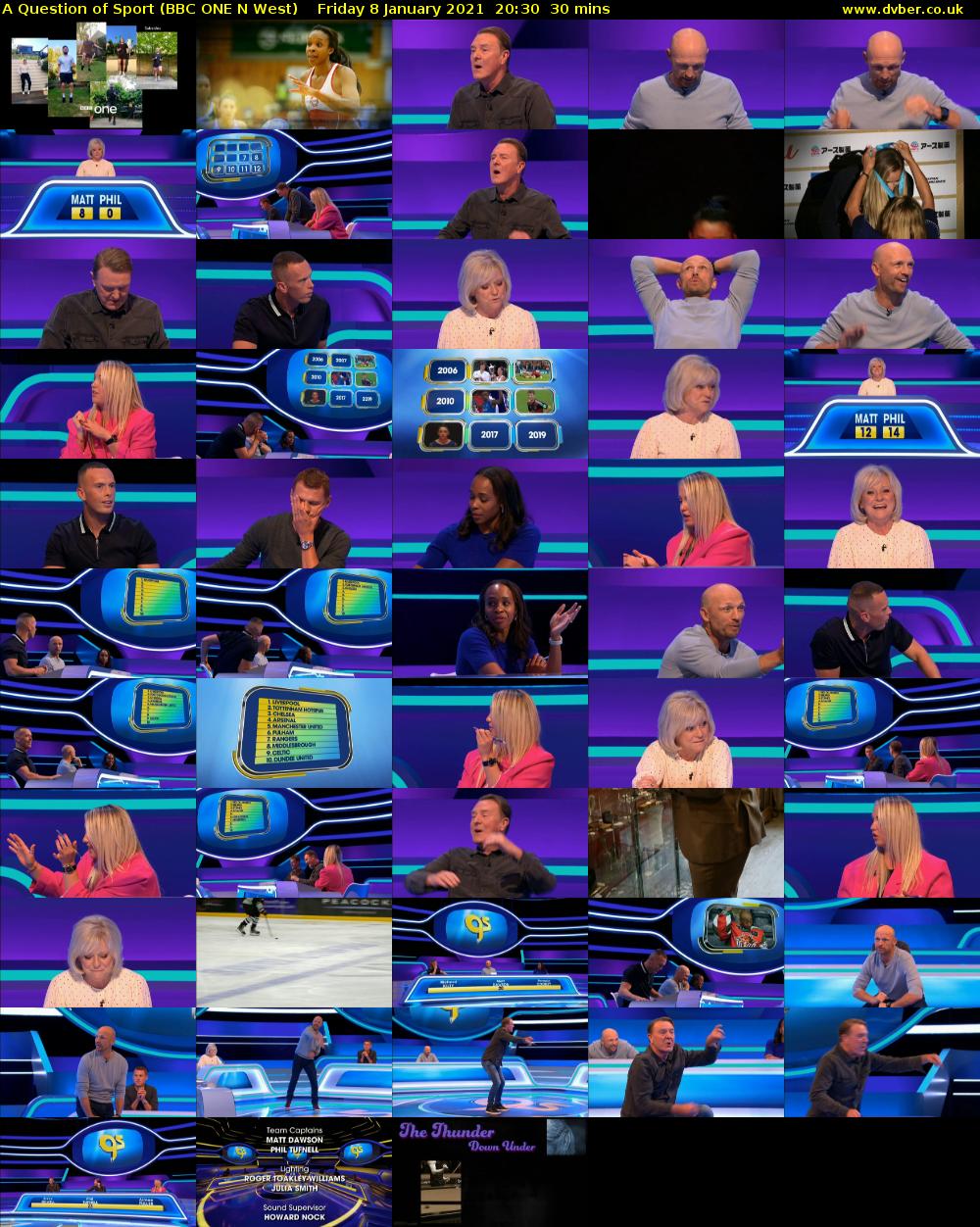 A Question of Sport (BBC ONE N West) Friday 8 January 2021 20:30 - 21:00