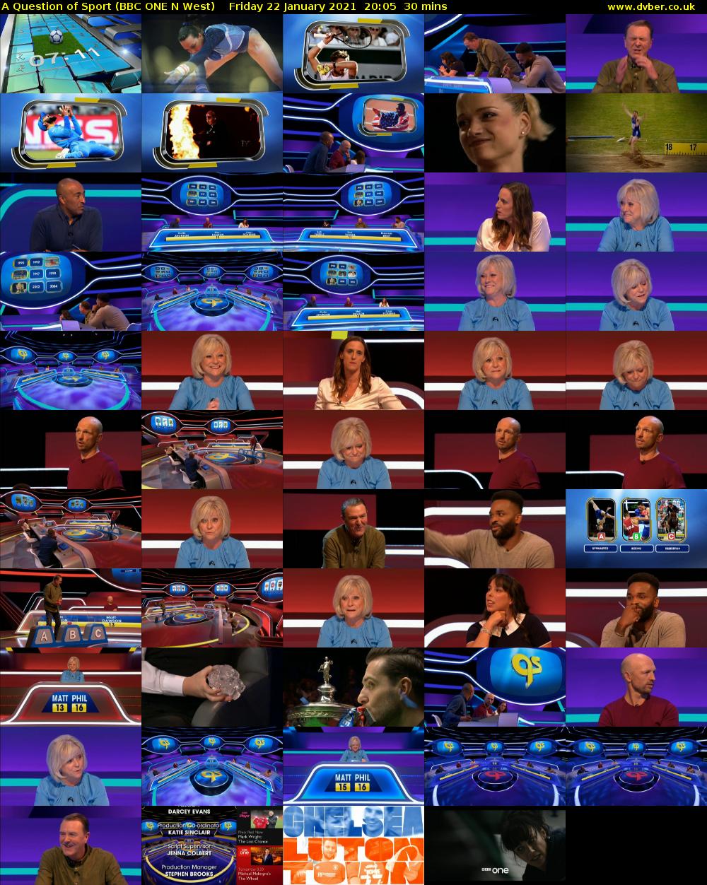 A Question of Sport (BBC ONE N West) Friday 22 January 2021 20:05 - 20:35