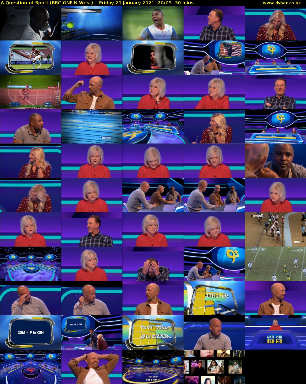 A Question of Sport (BBC ONE N West) Friday 29 January 2021 20:05 - 20:35