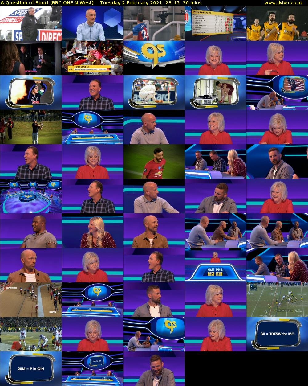 A Question of Sport (BBC ONE N West) Tuesday 2 February 2021 23:45 - 00:15