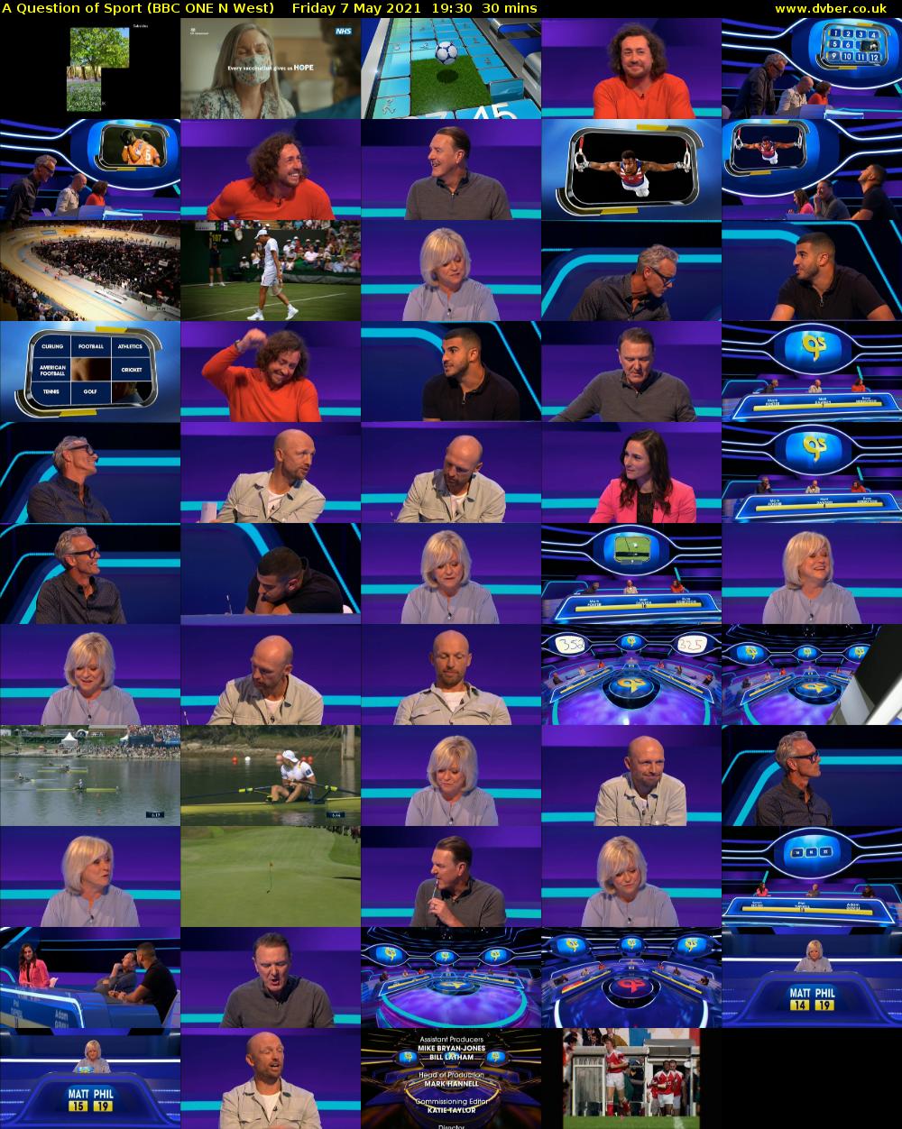 A Question of Sport (BBC ONE N West) Friday 7 May 2021 19:30 - 20:00