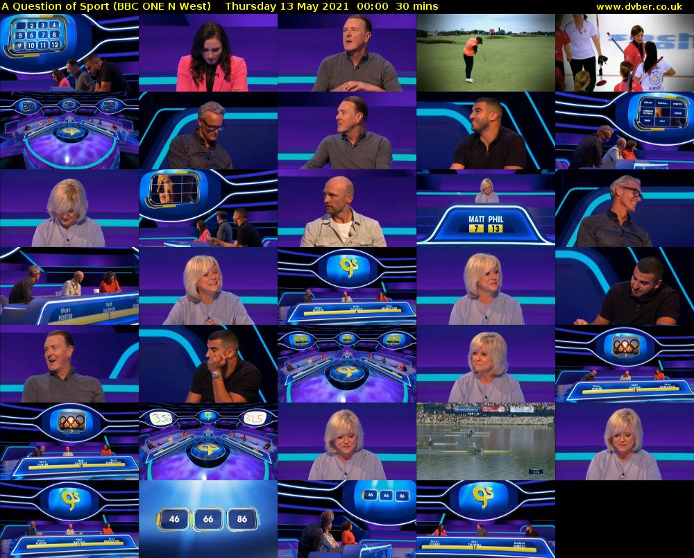 A Question of Sport (BBC ONE N West) Thursday 13 May 2021 00:00 - 00:30