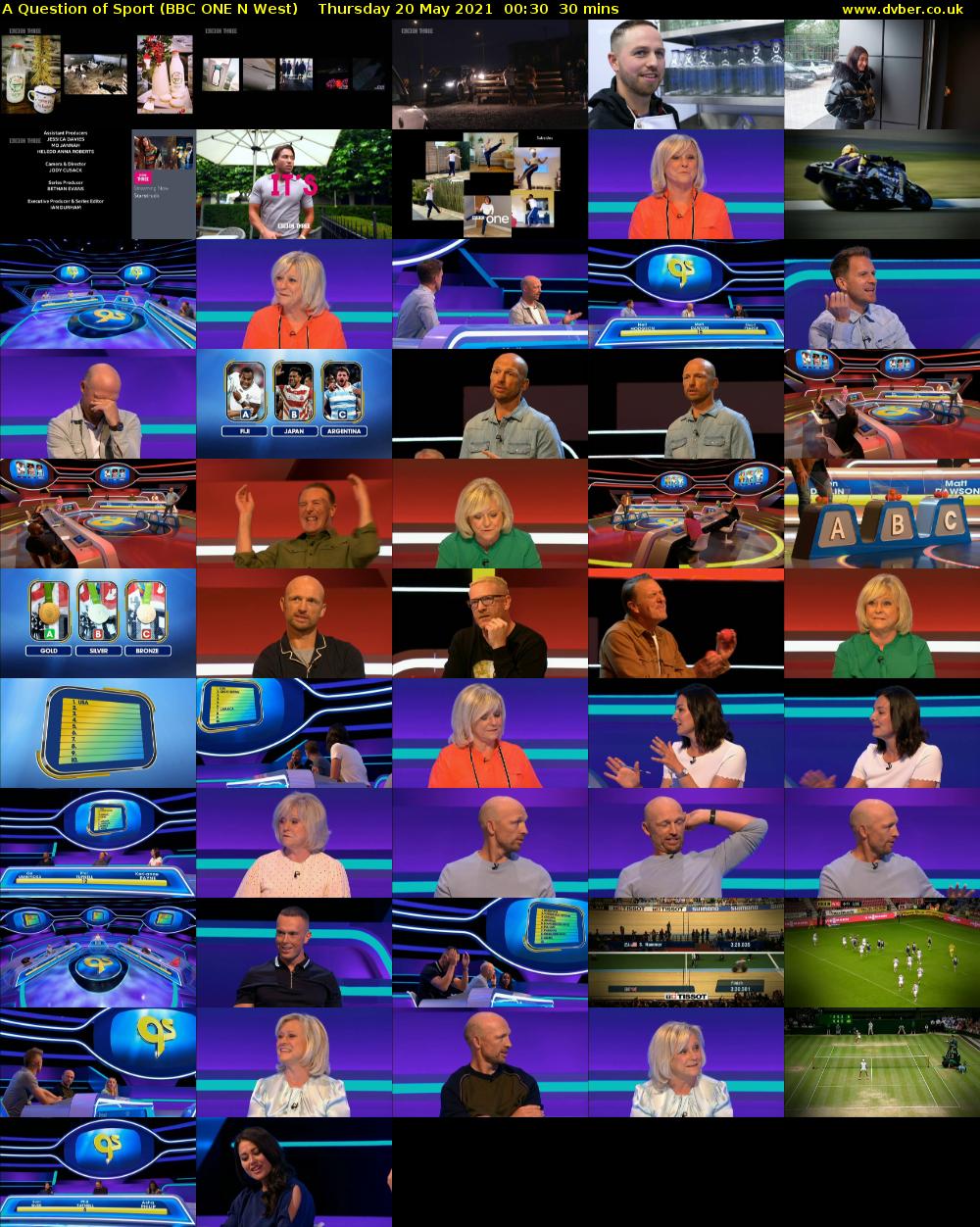 A Question of Sport (BBC ONE N West) Thursday 20 May 2021 00:30 - 01:00
