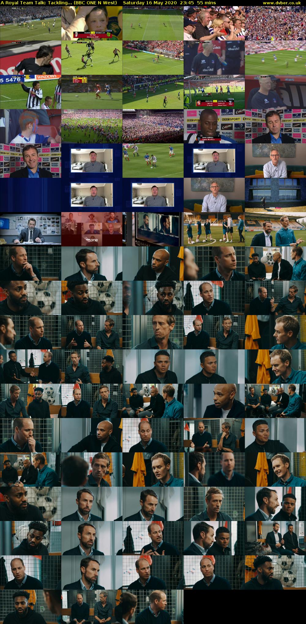 A Royal Team Talk: Tackling... (BBC ONE N West) Saturday 16 May 2020 23:45 - 00:40