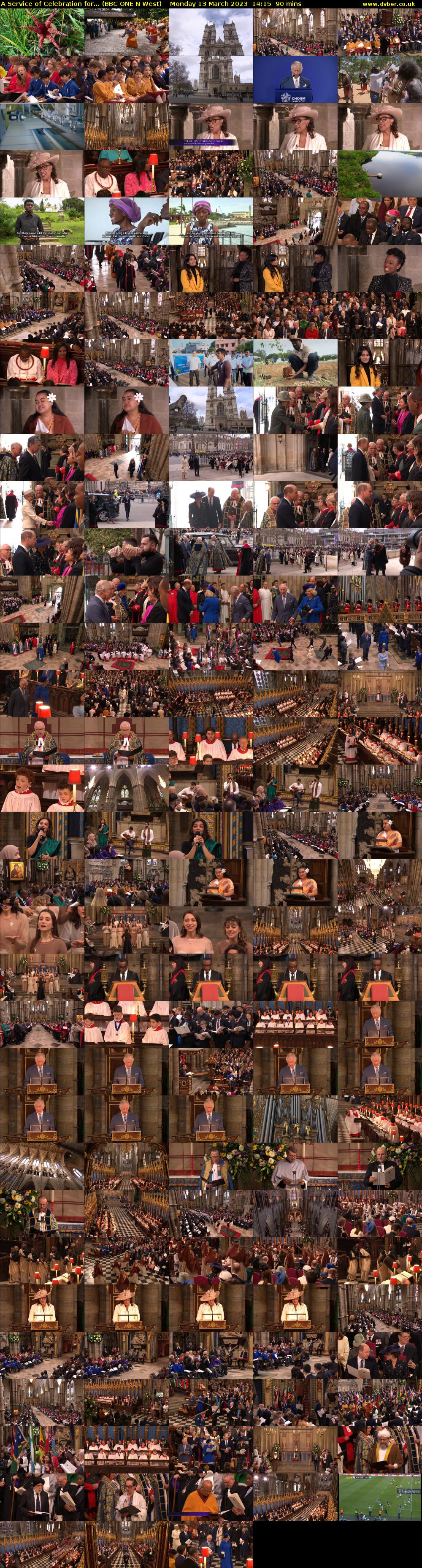 A Service of Celebration for... (BBC ONE N West) Monday 13 March 2023 14:15 - 15:45