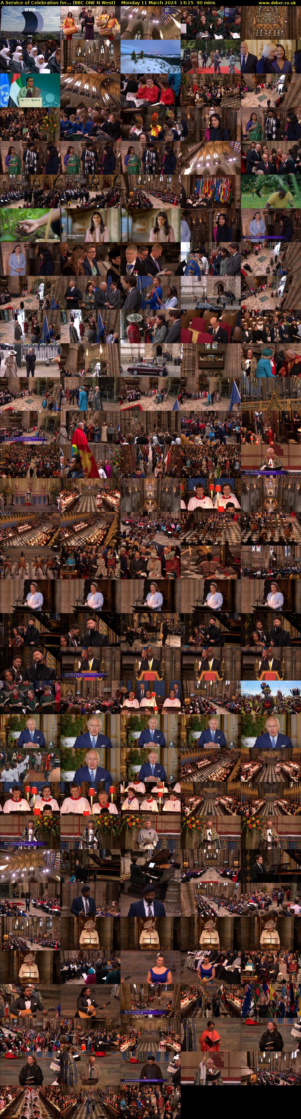 A Service of Celebration for... (BBC ONE N West) Monday 11 March 2024 14:15 - 15:45