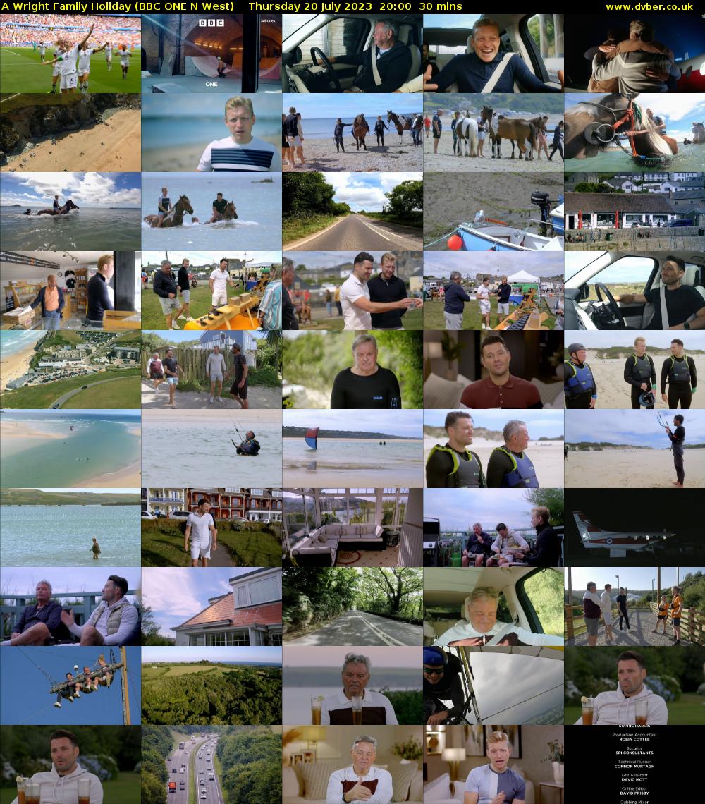 A Wright Family Holiday (BBC ONE N West) Thursday 20 July 2023 20:00 - 20:30