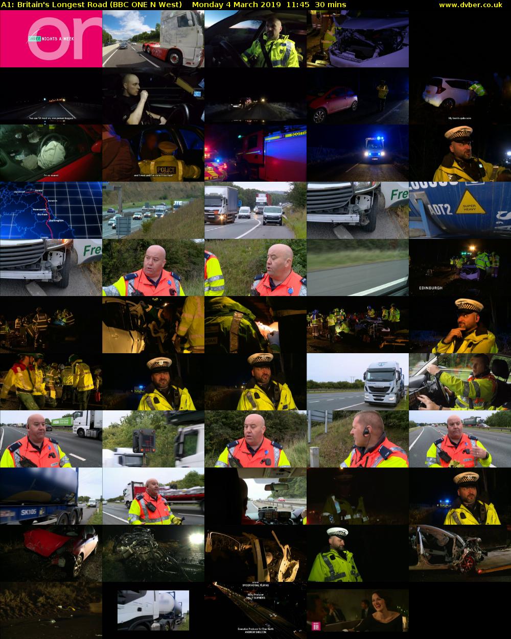 A1: Britain's Longest Road (BBC ONE N West) Monday 4 March 2019 11:45 - 12:15