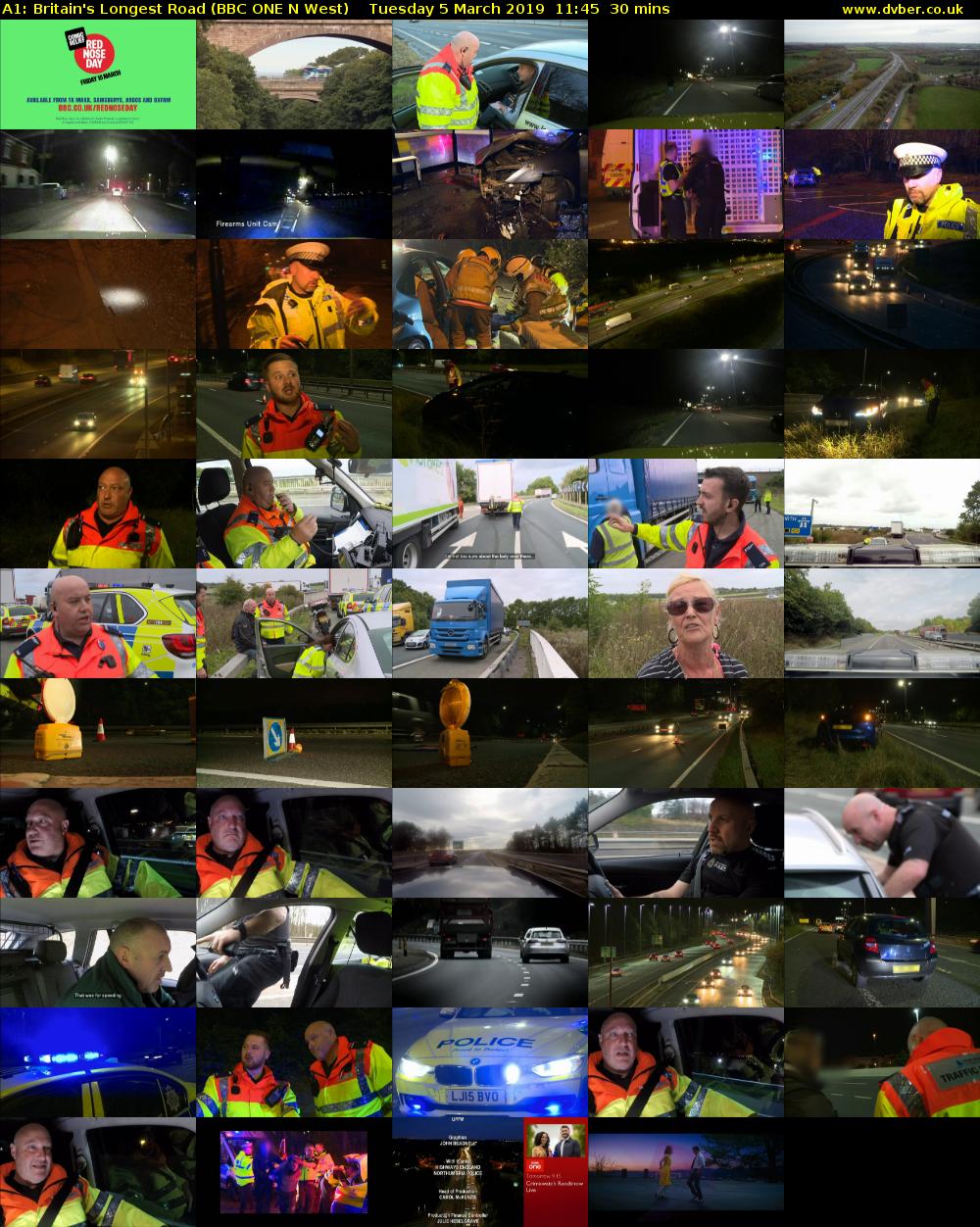 A1: Britain's Longest Road (BBC ONE N West) Tuesday 5 March 2019 11:45 - 12:15