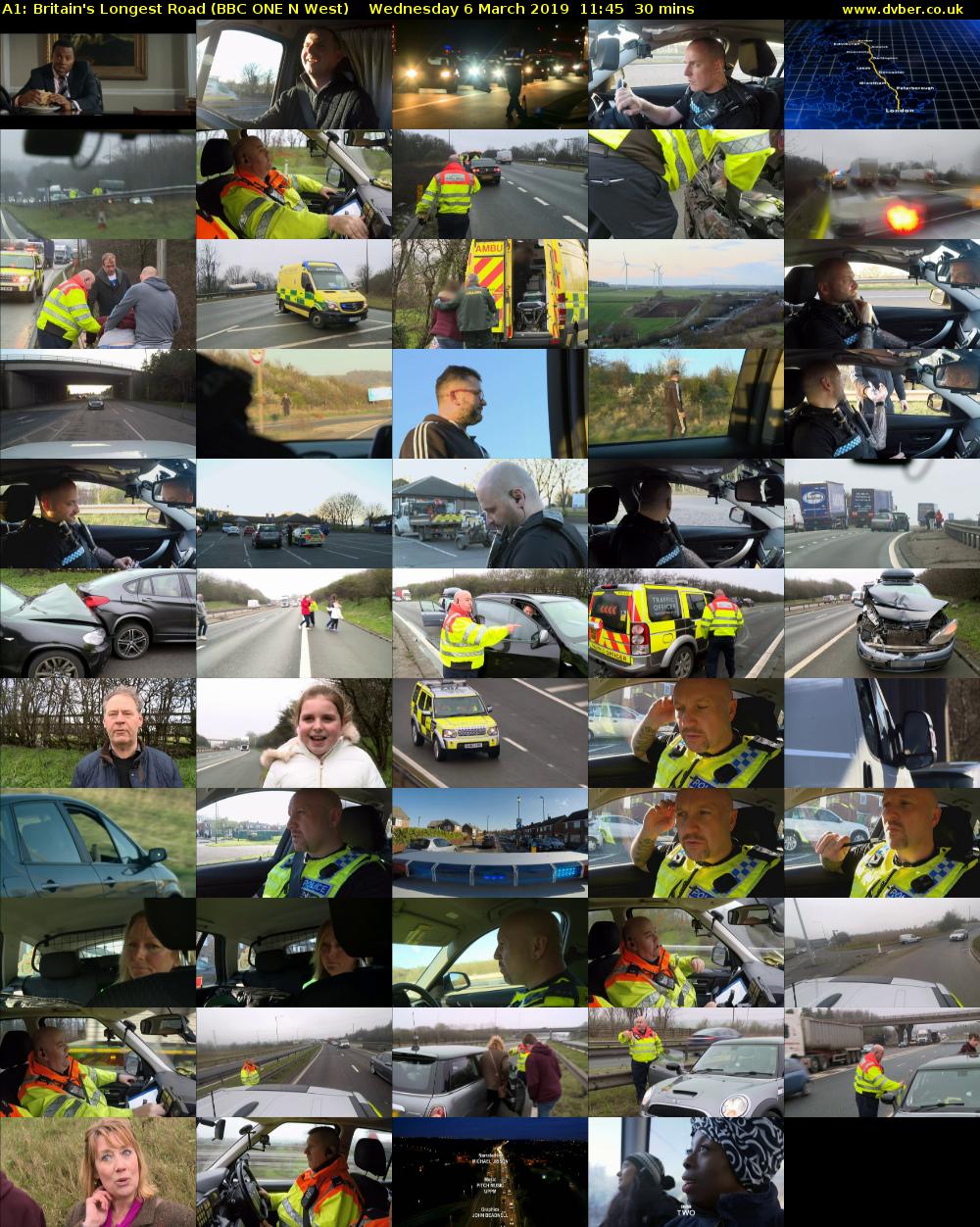 A1: Britain's Longest Road (BBC ONE N West) Wednesday 6 March 2019 11:45 - 12:15