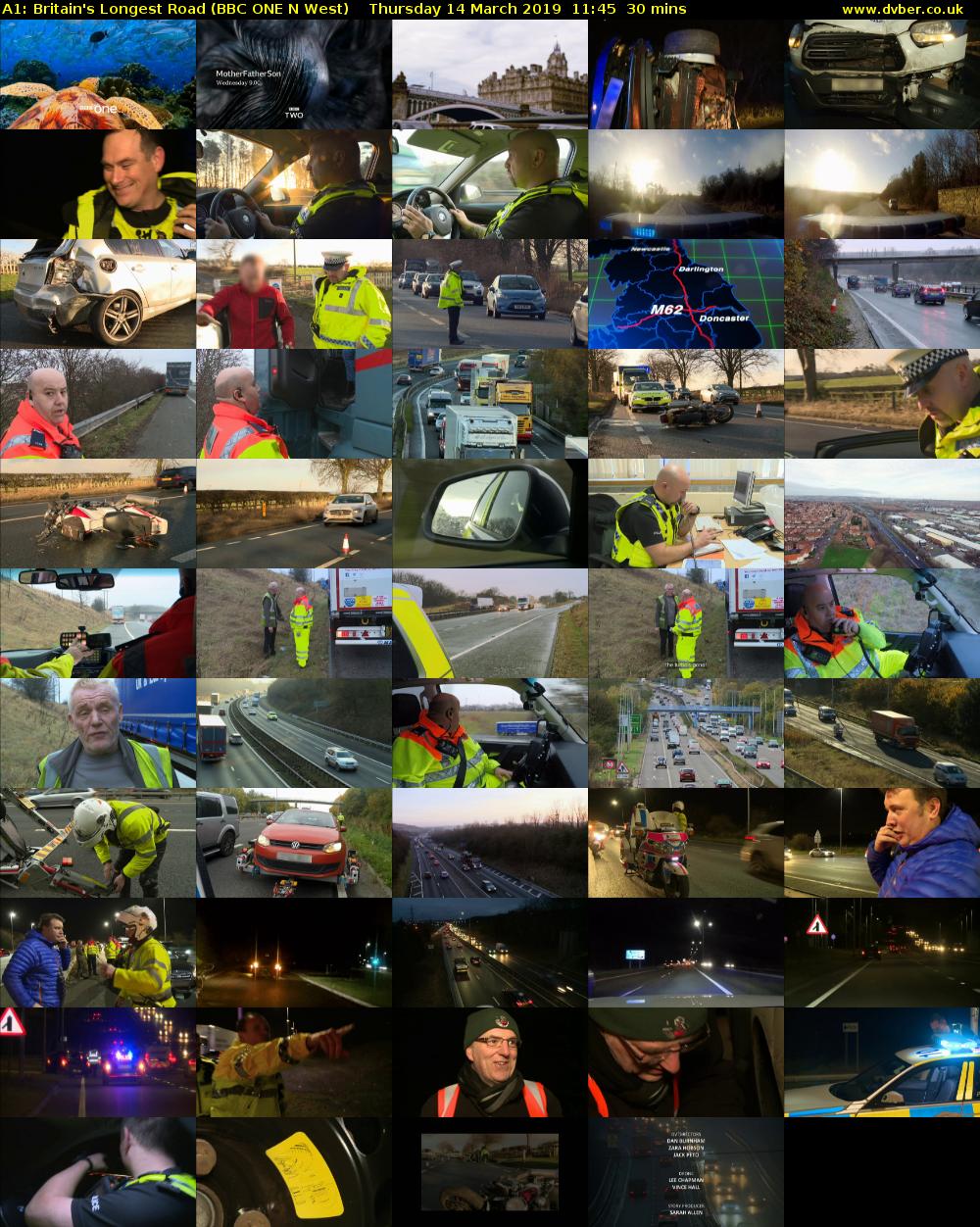A1: Britain's Longest Road (BBC ONE N West) Thursday 14 March 2019 11:45 - 12:15