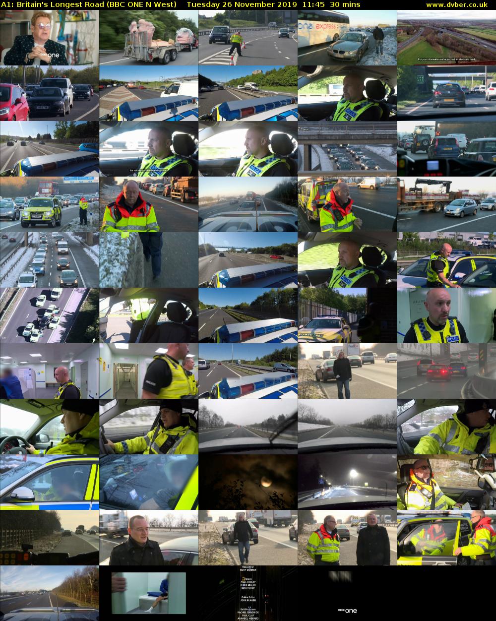 A1: Britain's Longest Road (BBC ONE N West) Tuesday 26 November 2019 11:45 - 12:15