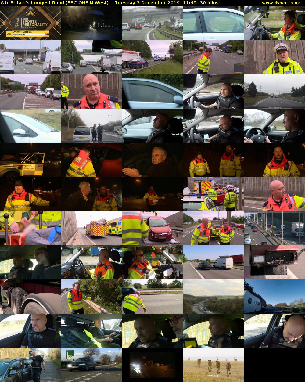 A1: Britain's Longest Road (BBC ONE N West) Tuesday 3 December 2019 11:45 - 12:15