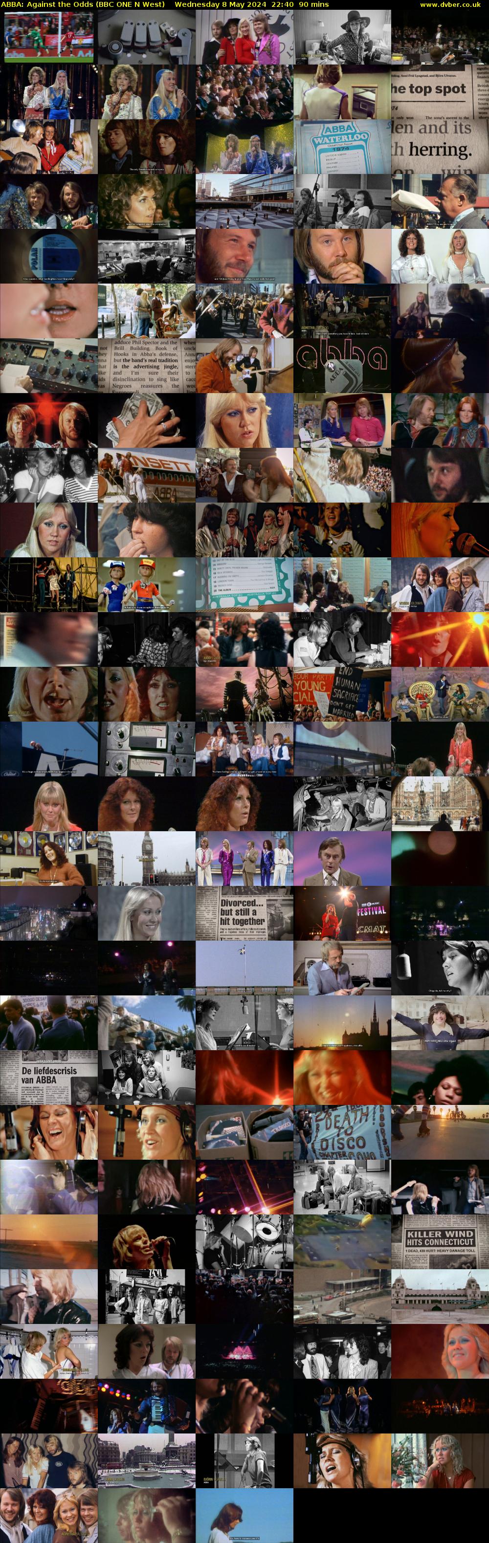 ABBA: Against the Odds (BBC ONE N West) Wednesday 8 May 2024 22:40 - 00:10