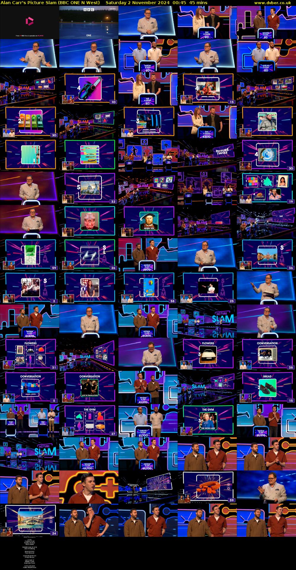 Alan Carr's Picture Slam (BBC ONE N West) Saturday 2 November 2024 00:45 - 01:30