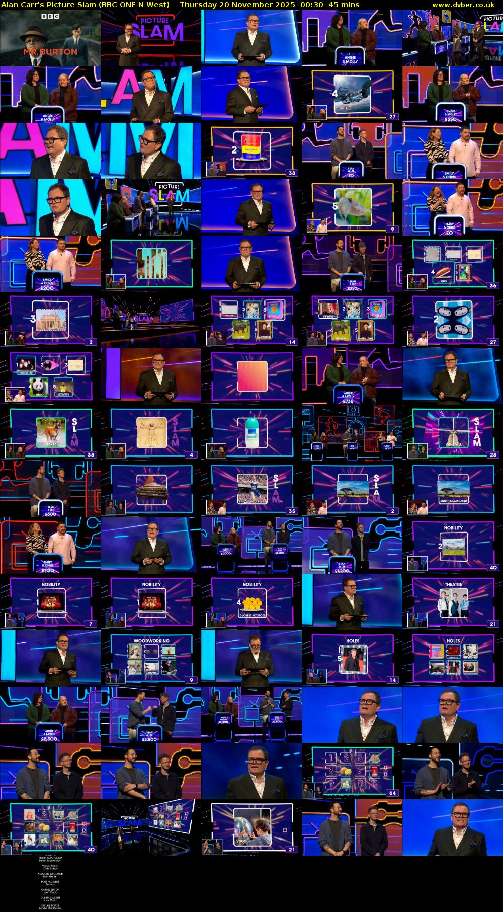 Alan Carr's Picture Slam (BBC ONE N West) Thursday 20 November 2025 00:30 - 01:15