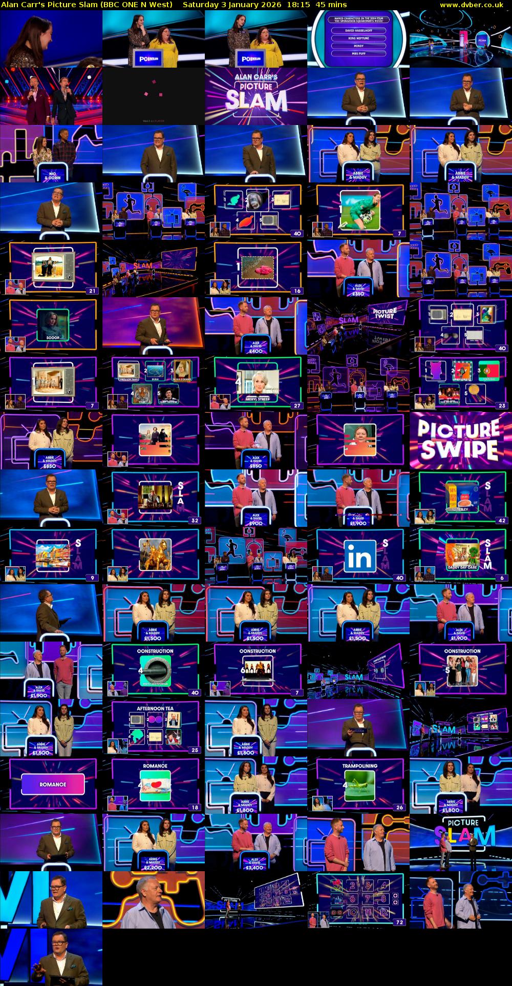 Alan Carr's Picture Slam (BBC ONE N West) Saturday 3 January 2026 18:15 - 19:00