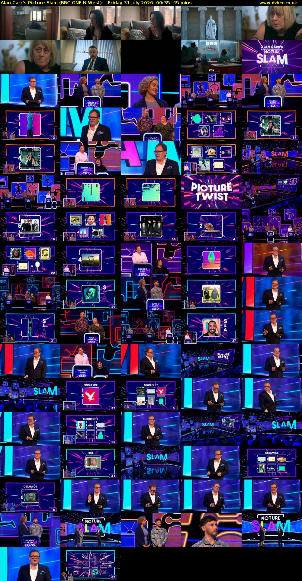 Alan Carr's Picture Slam (BBC ONE N West) Friday 31 July 2026 00:35 - 01:20