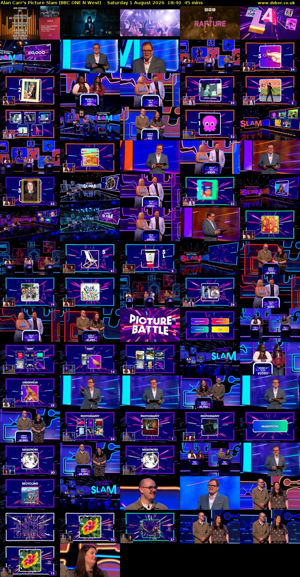 Alan Carr's Picture Slam (BBC ONE N West) Saturday 1 August 2026 18:40 - 19:25