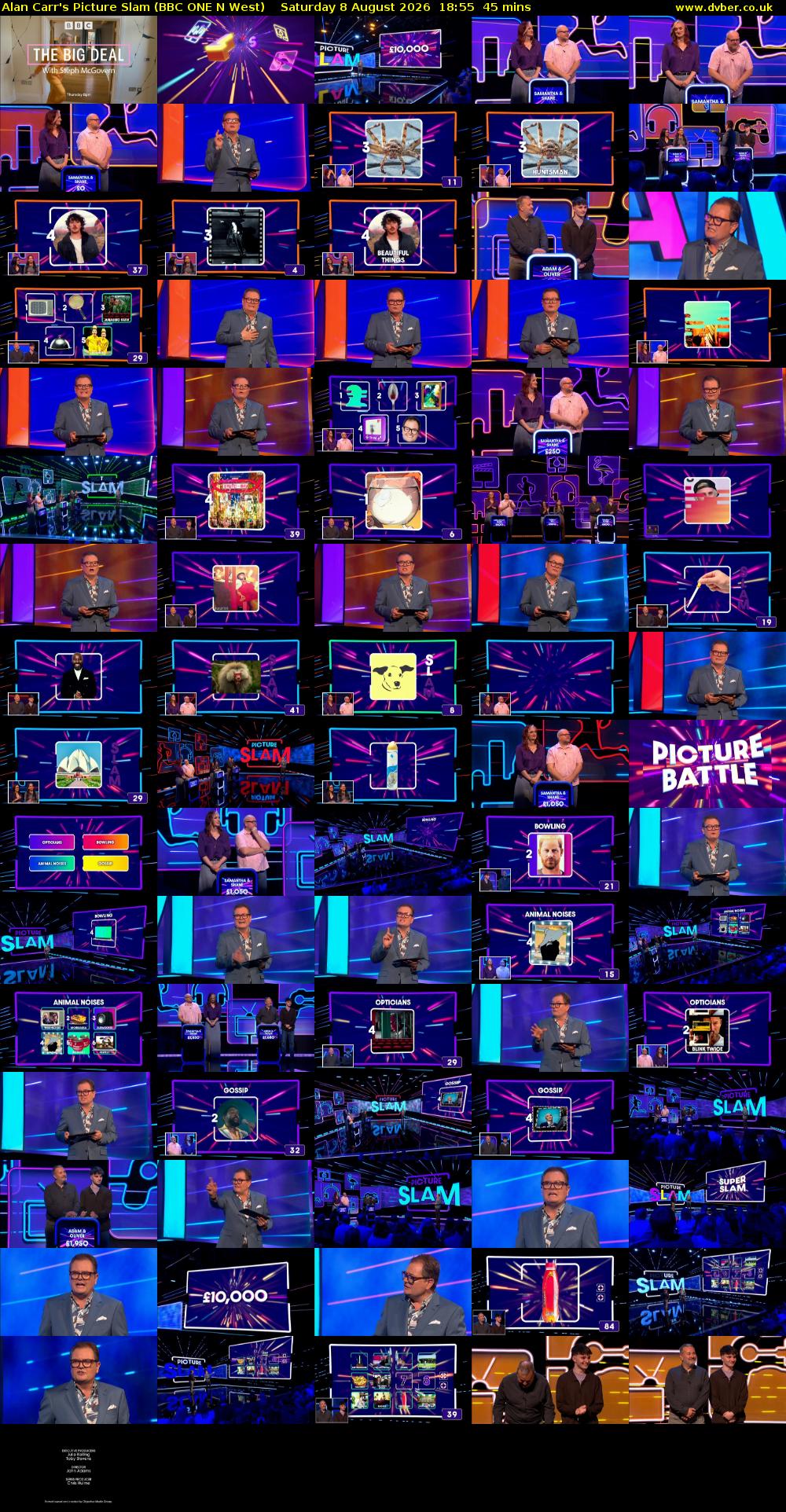 Alan Carr's Picture Slam (BBC ONE N West) Saturday 8 August 2026 18:55 - 19:40