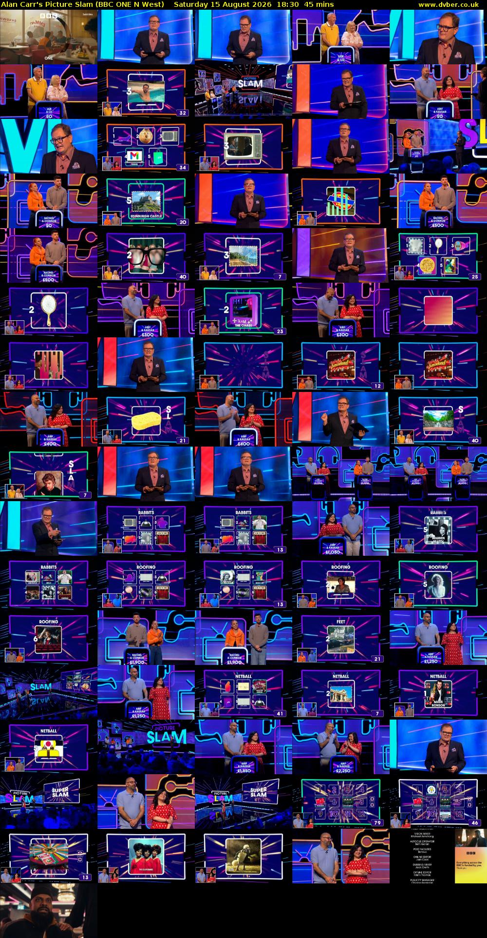 Alan Carr's Picture Slam (BBC ONE N West) Saturday 15 August 2026 18:30 - 19:15