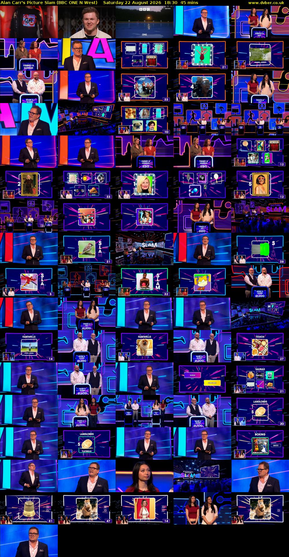 Alan Carr's Picture Slam (BBC ONE N West) Saturday 22 August 2026 18:30 - 19:15