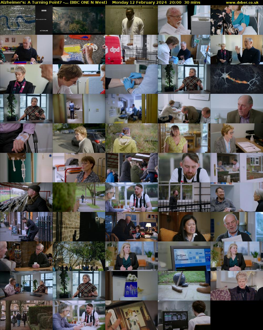 Alzheimer's: A Turning Point? -... (BBC ONE N West) Monday 12 February 2024 20:00 - 20:30