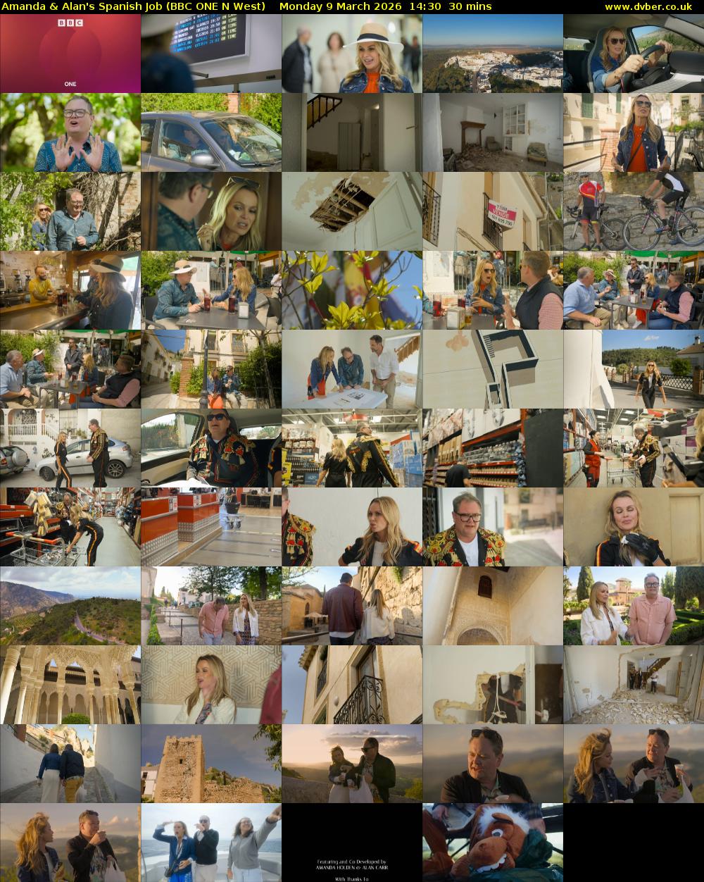 Amanda & Alan's Spanish Job (BBC ONE N West) Monday 9 March 2026 14:30 - 15:00