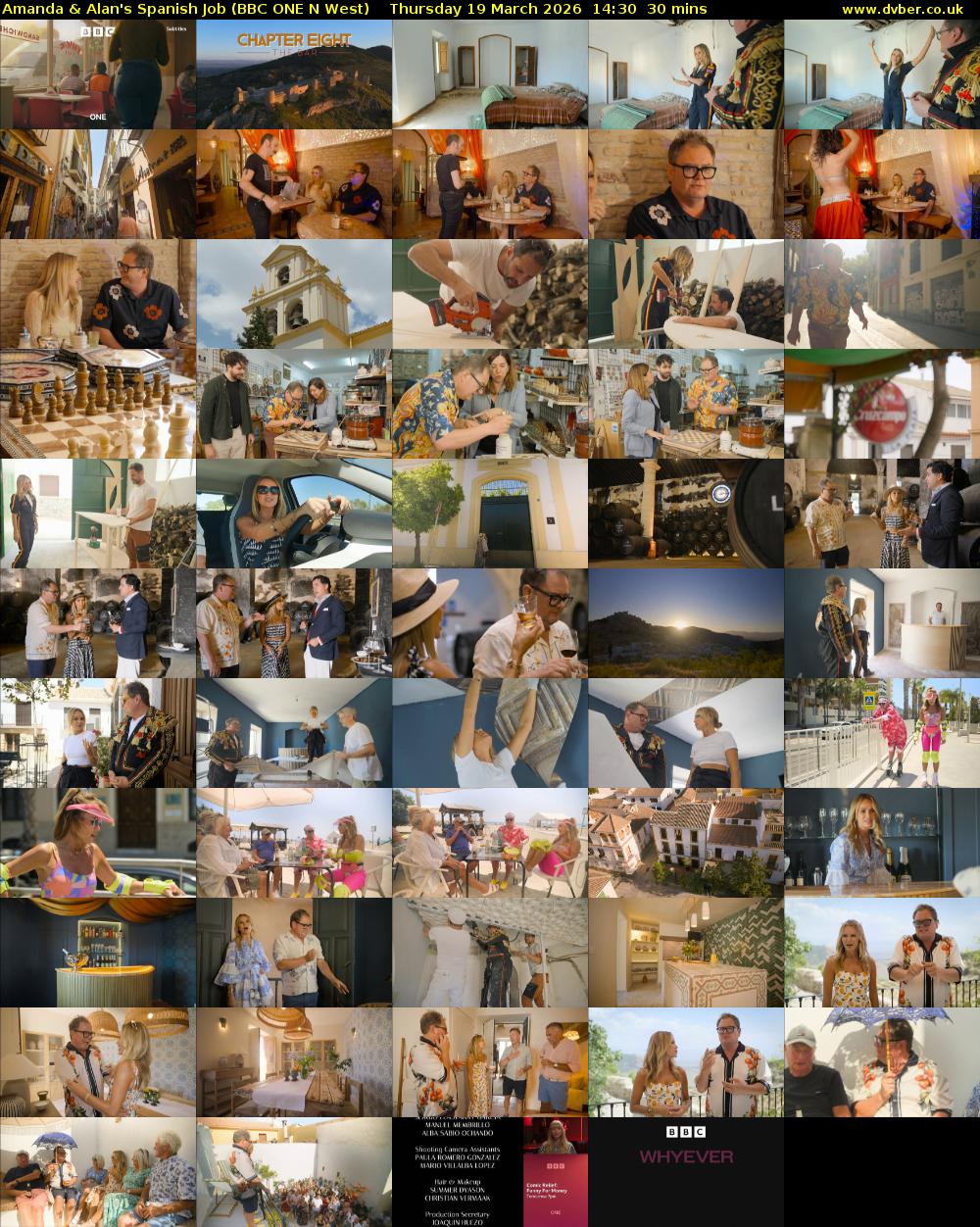 Amanda & Alan's Spanish Job (BBC ONE N West) Thursday 19 March 2026 14:30 - 15:00