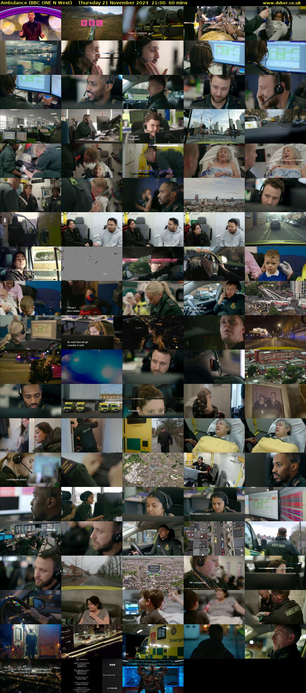 Ambulance (BBC ONE N West) Thursday 21 November 2024 21:00 - 22:00