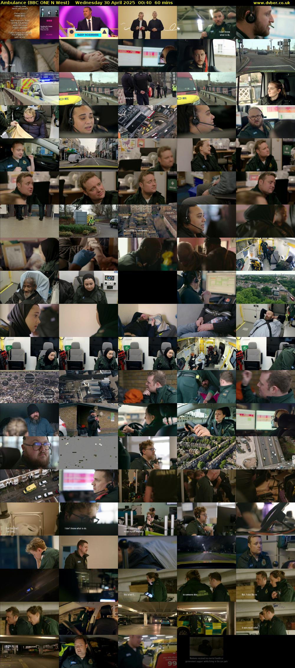 Ambulance (BBC ONE N West) Wednesday 30 April 2025 00:40 - 01:40