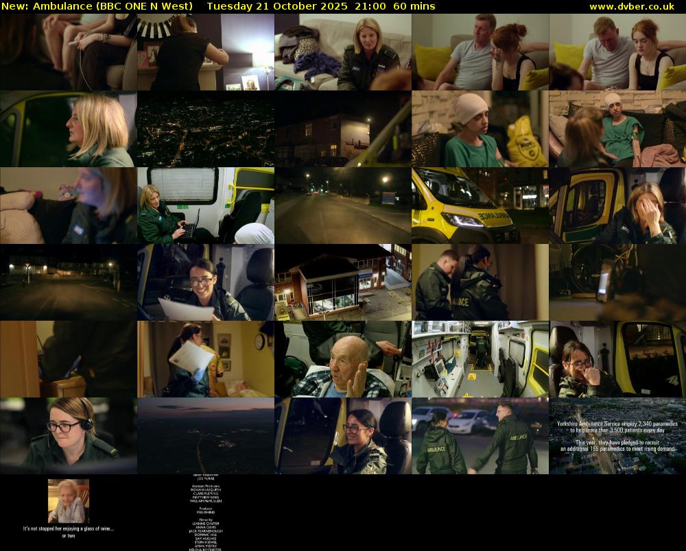 Ambulance (BBC ONE N West) Tuesday 21 October 2025 21:00 - 22:00